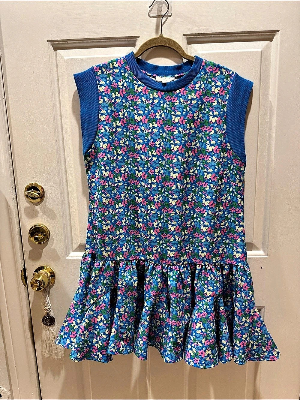 Umgee Girls Floral Dress in Blue & Pink Size Large